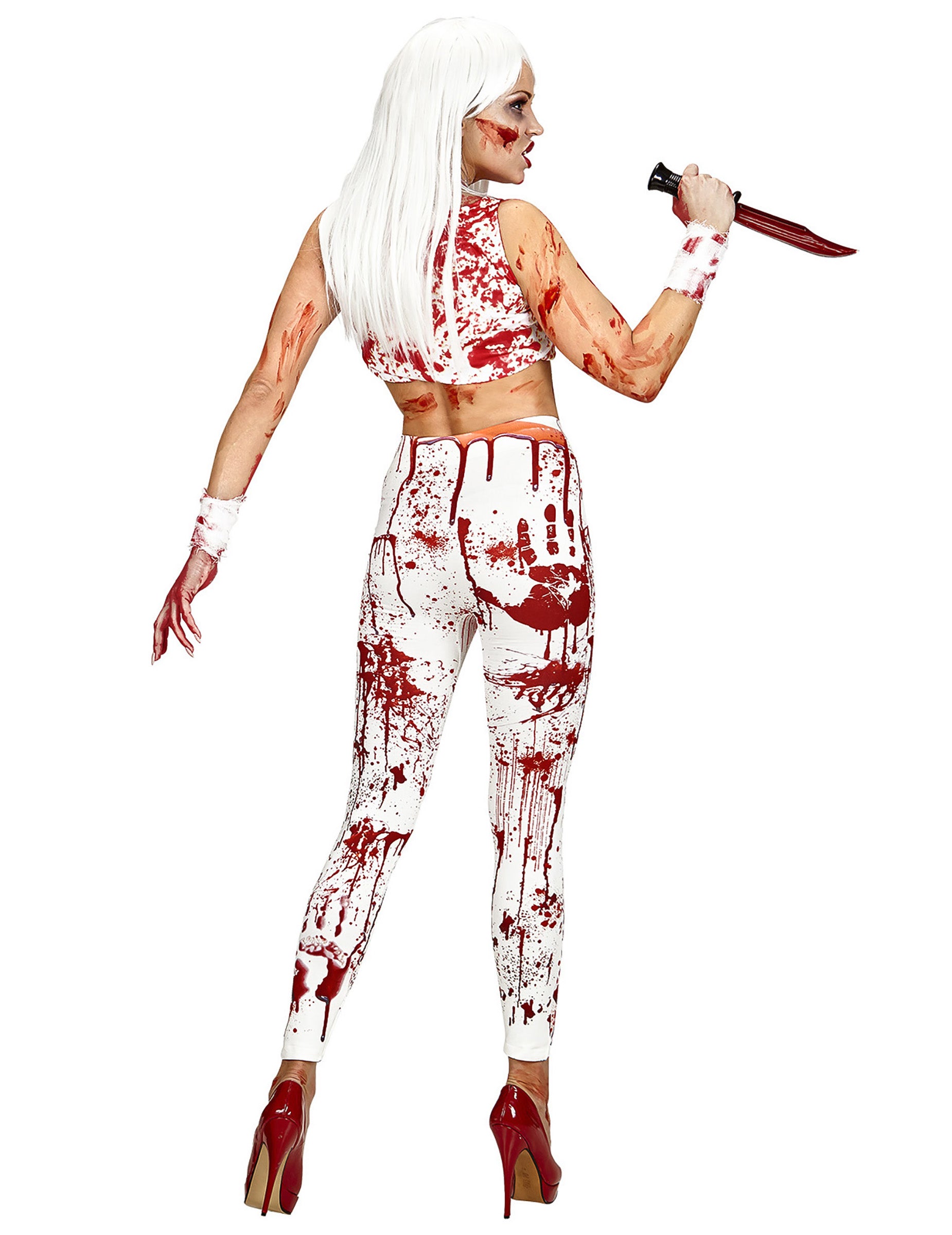 Vue de dos du legging sanglant pour femme