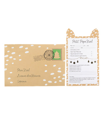 Pismo Božičku z ovojnico, vzorec srnjačka, 10 x 17,5 cm, za izpolnitev