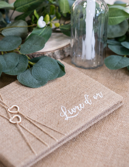 Knjiga gostov iz jute, 64 strani, 16,5 x 24 cm cm poroka v naravi