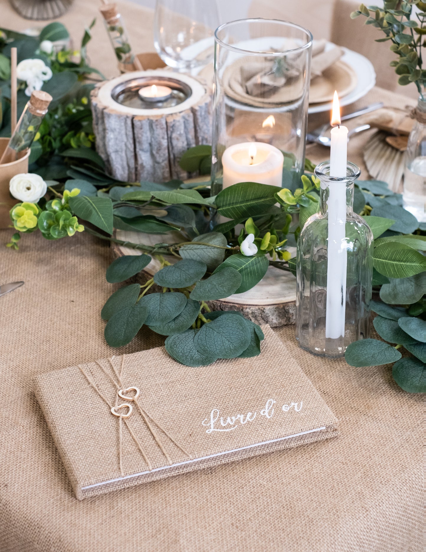 Knjiga gostov iz jute, 64 strani, 16,5 x 24 cm cm poroka v naravi