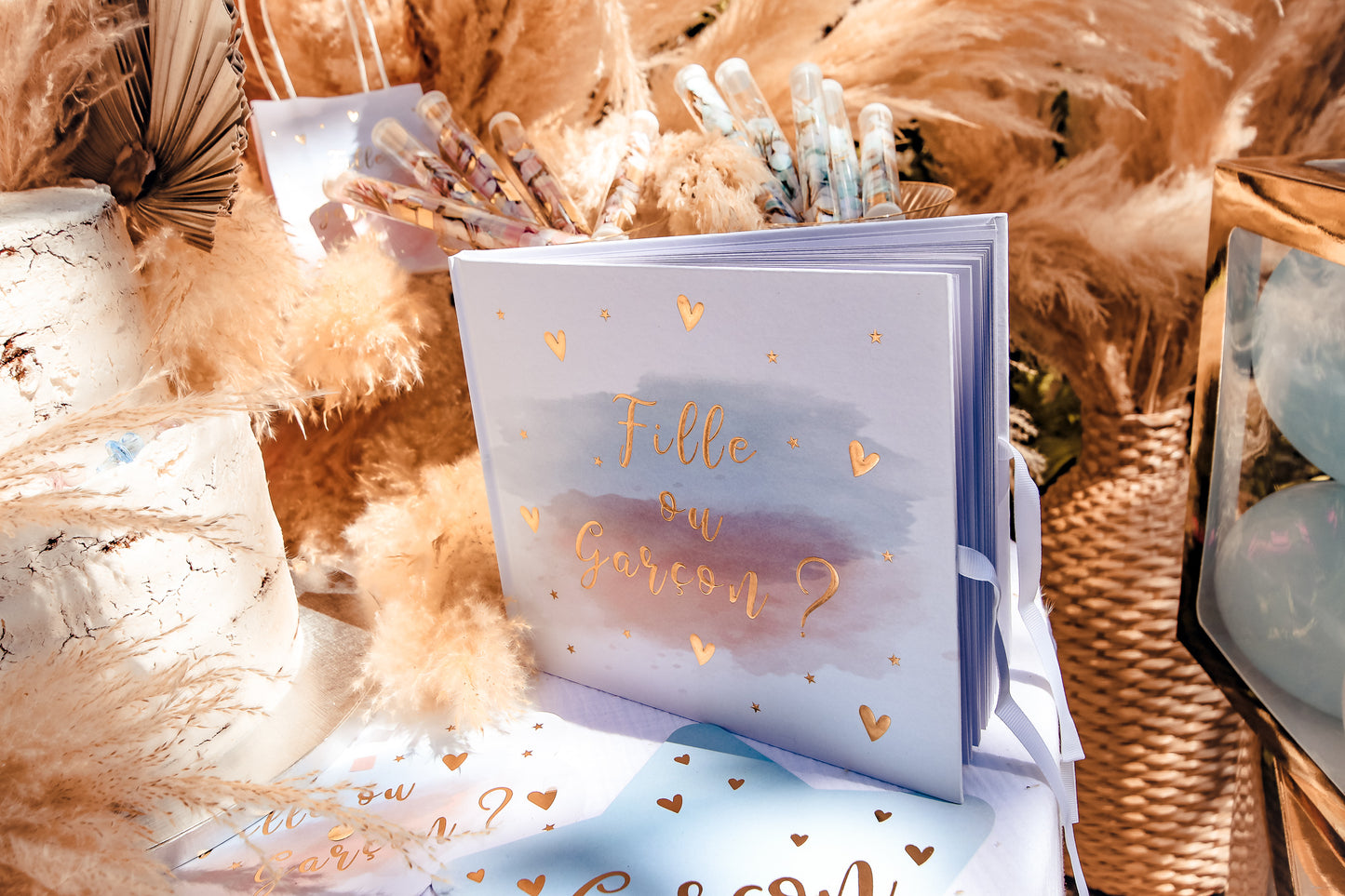 Roza, modra in zlata knjiga gostov za deklico ali fantka, 64 strani, za otroško zabavo