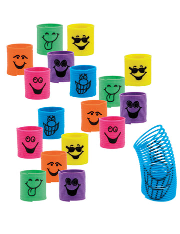 Komplet 18 mini barvnih vzmeti za pinjato 3 cm smešni obrazi