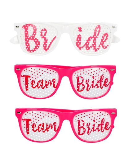 Komplet 3 očal Team Bride in Bride to be za odrasle