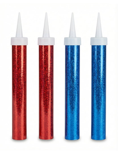 Fontaines scintillantes à changement de couleur bleu et rouge pailletées
