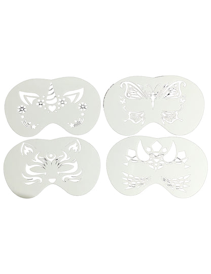 Komplet 4 šablon za poslikavo obraza živali za otroke