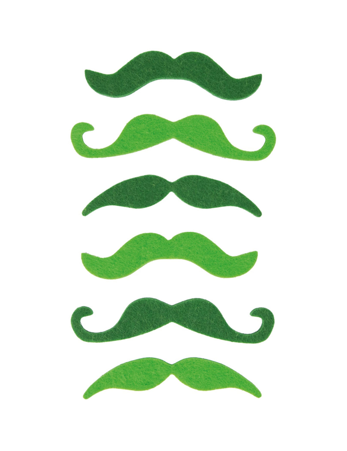Lot de 6 moustaches Saint Patrick pour adulte vertes