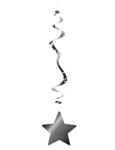 Suspension métallisée ignifugée étoile pour décoration de fête argent