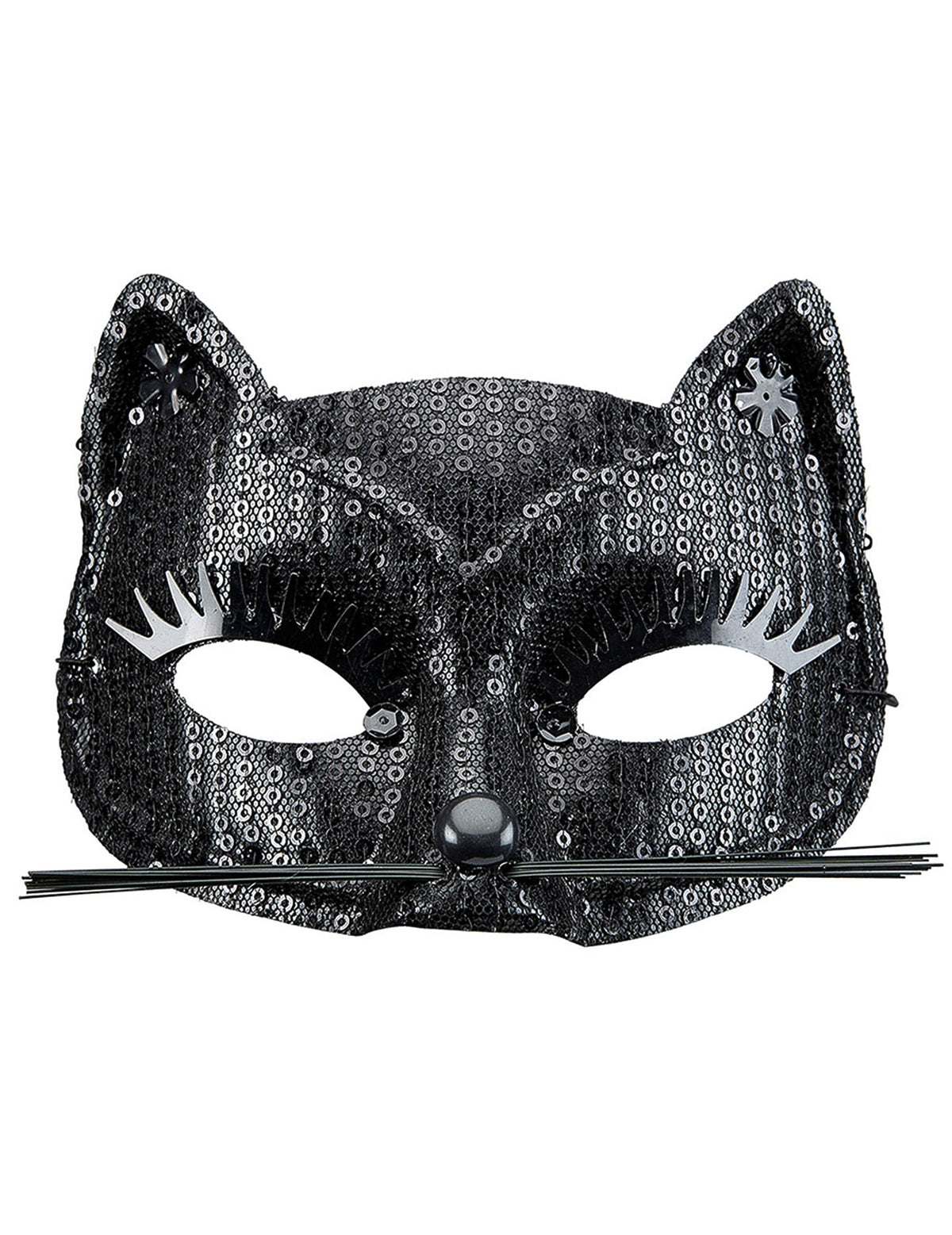 Loup chat à sequins pour adulte noir