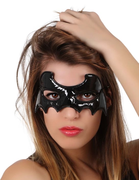 Loup chauve-souris Halloween pour femme noir brillant