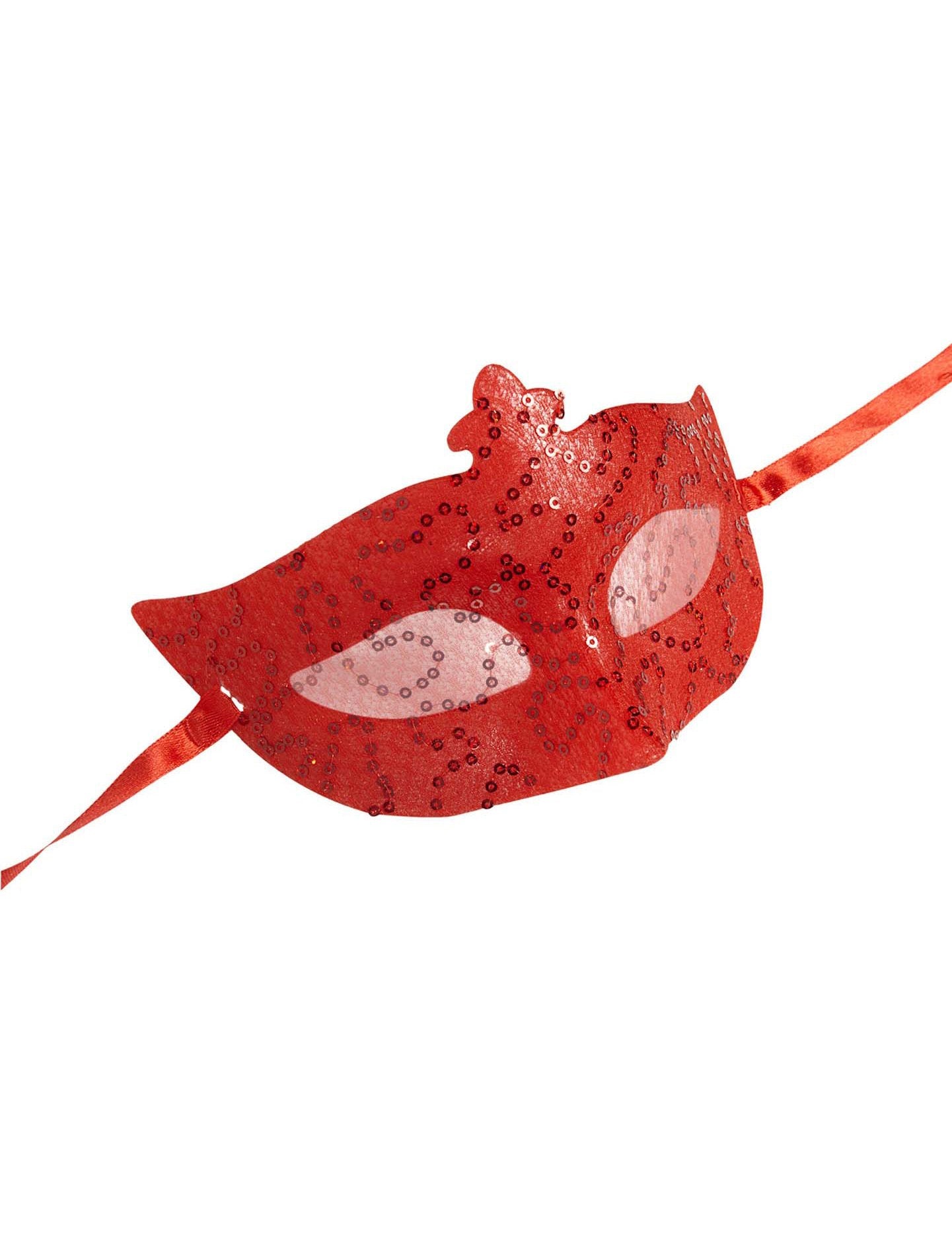 Rdeča bleščeča venecijanska maska za odrasle