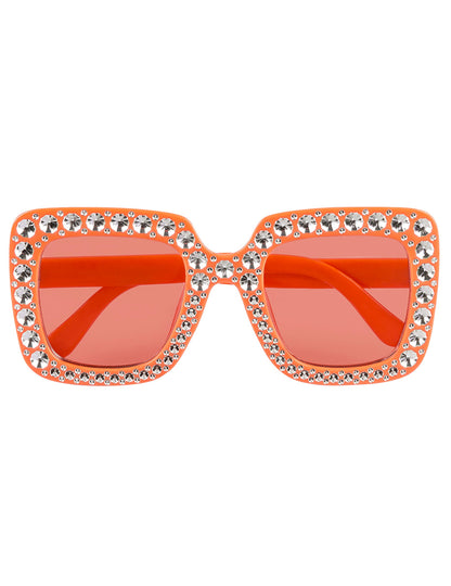 Lunettes à strass orange adulte
