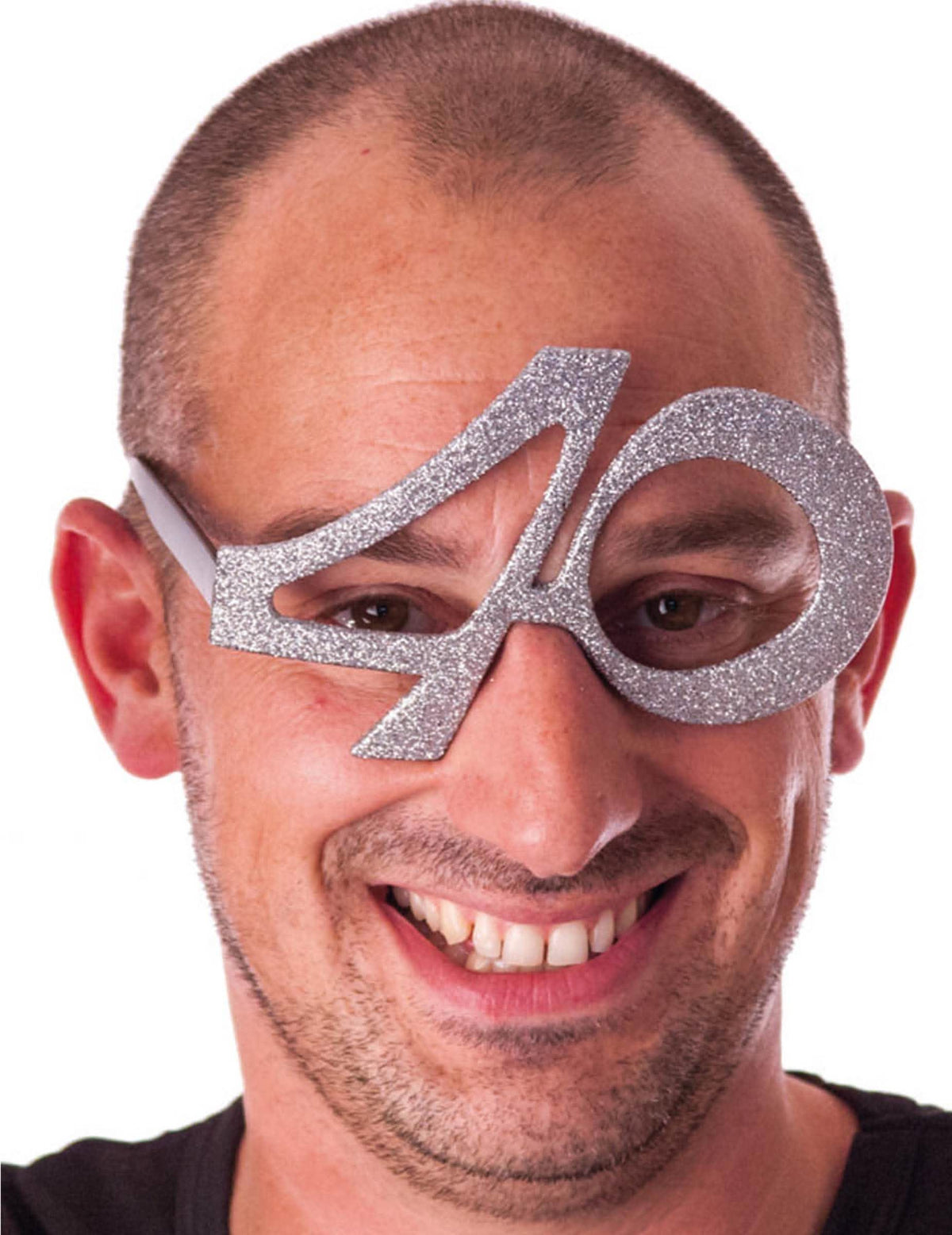 očala 40 let za odrasli srebrna s bleščicami