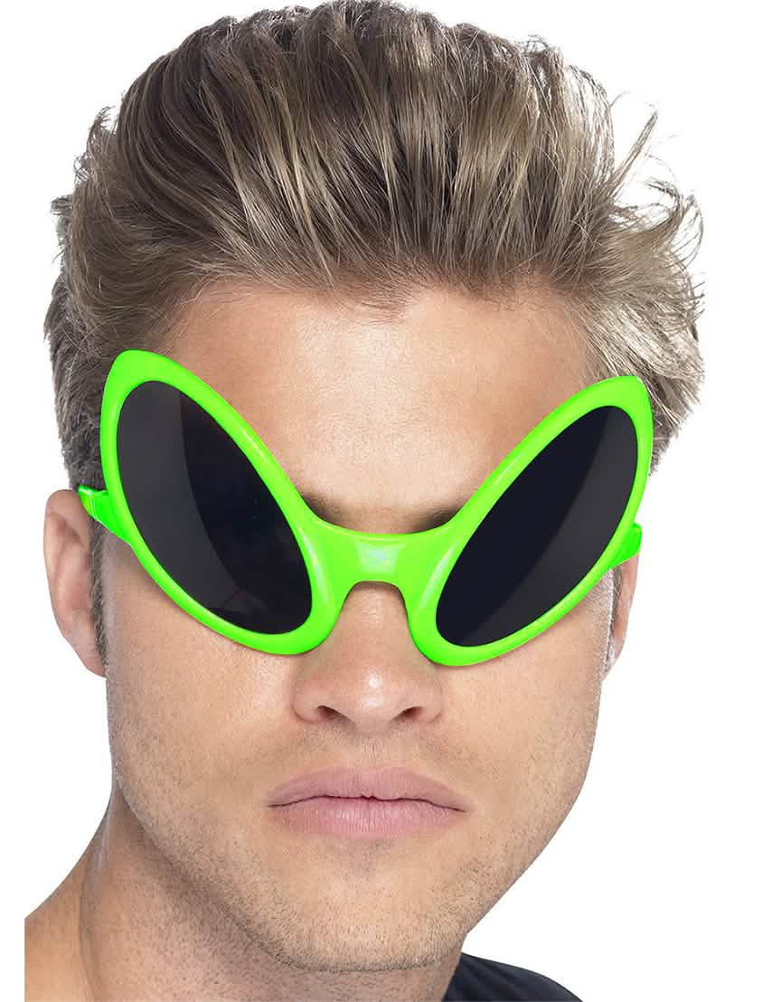 očala alien za odrasli zelena neonska z črnimi stekli