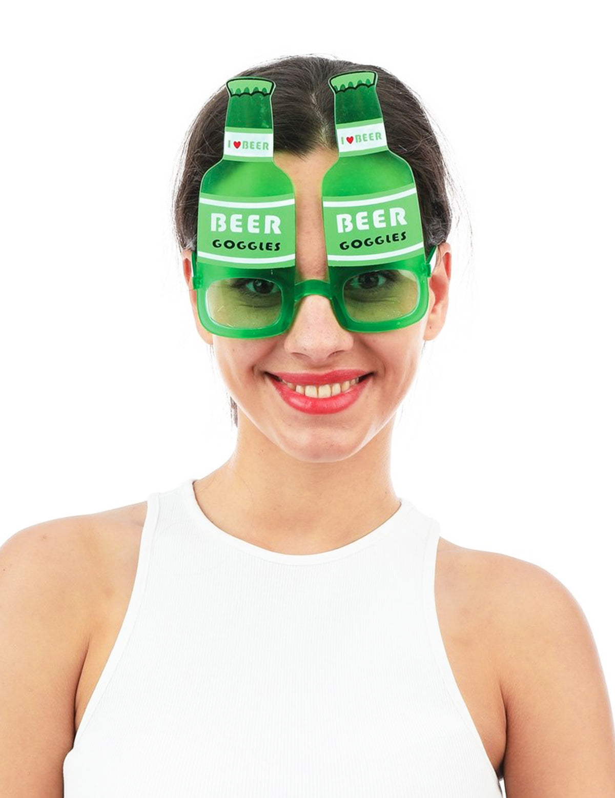 Lunettes bouteille de bière pour adulte vertes