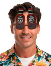 Lunettes bouteilles de whisky pour adulte marron avec étiquette Whisky Man