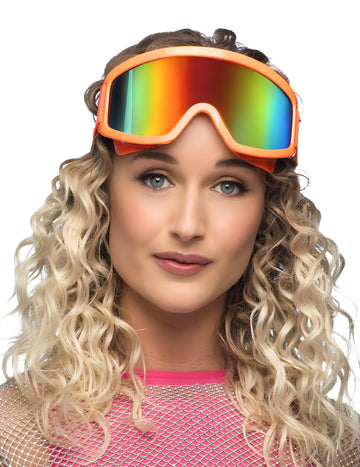 Odrasli neonski oranžni smučarski očali