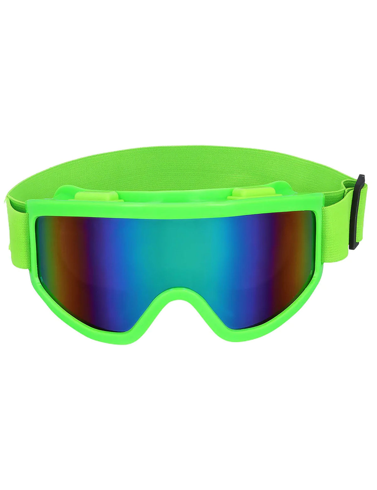Vue de trois-quarts des lunettes de ski pour adulte vert fluo