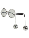 Lunettes disco pour adulte argent avec boules à facettes
