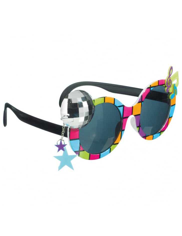 Lunettes disco pour adulte multicolores avec boule à facettes