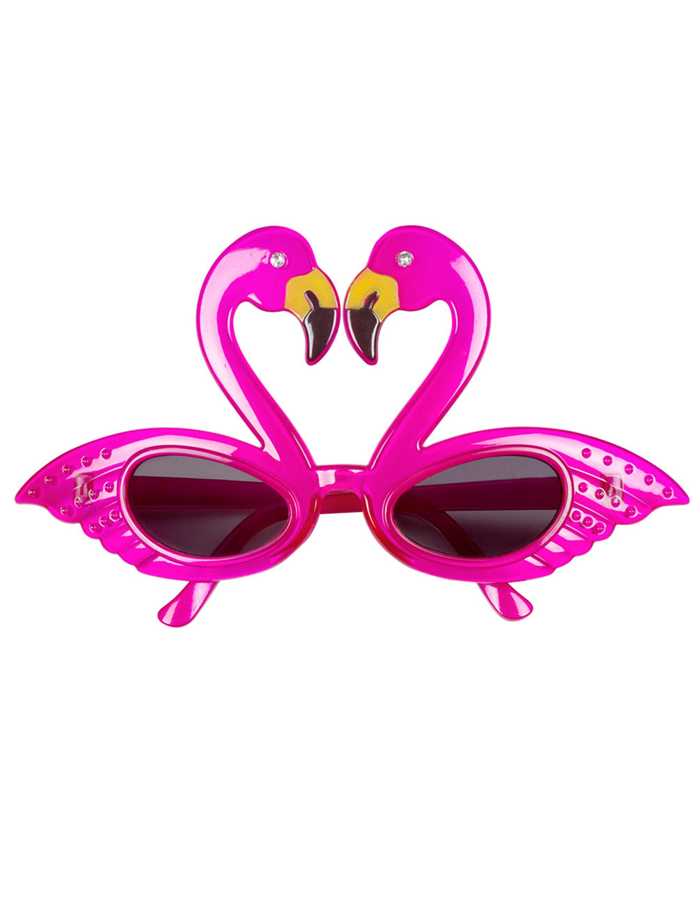 Vue de face des lunettes flamant rose