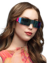 Lunettes futuristes pour adulte roses