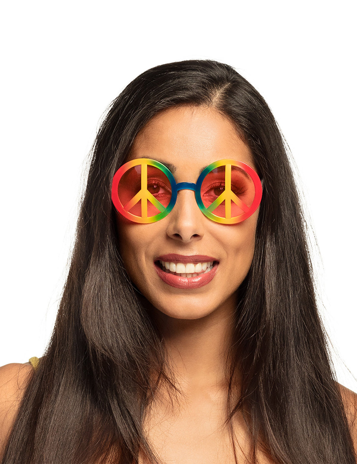 Porté de face des lunettes hippie pour adulte