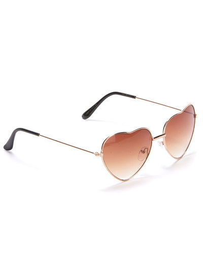 Lunettes coeur pour adulte marrons avec monture métal