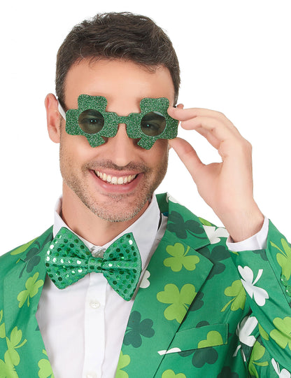 Zelena očala z bleščicami Clover Saint-Patrick