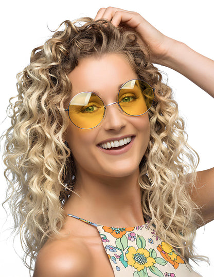 Velikanski hipi rumeni okrogla očala