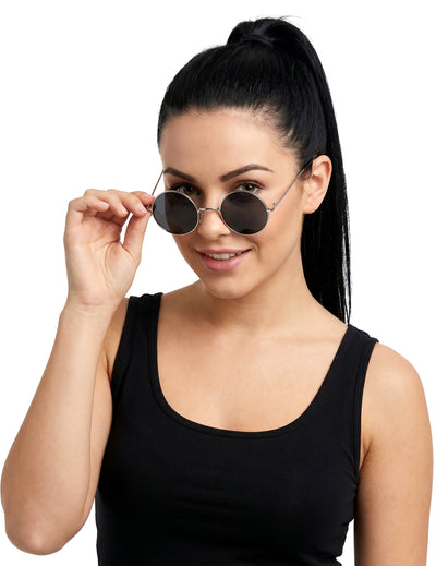 Lunettes rondes noires de hippie adulte