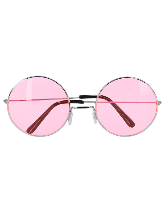 Vue de face des lunettes rondes hippies géantes