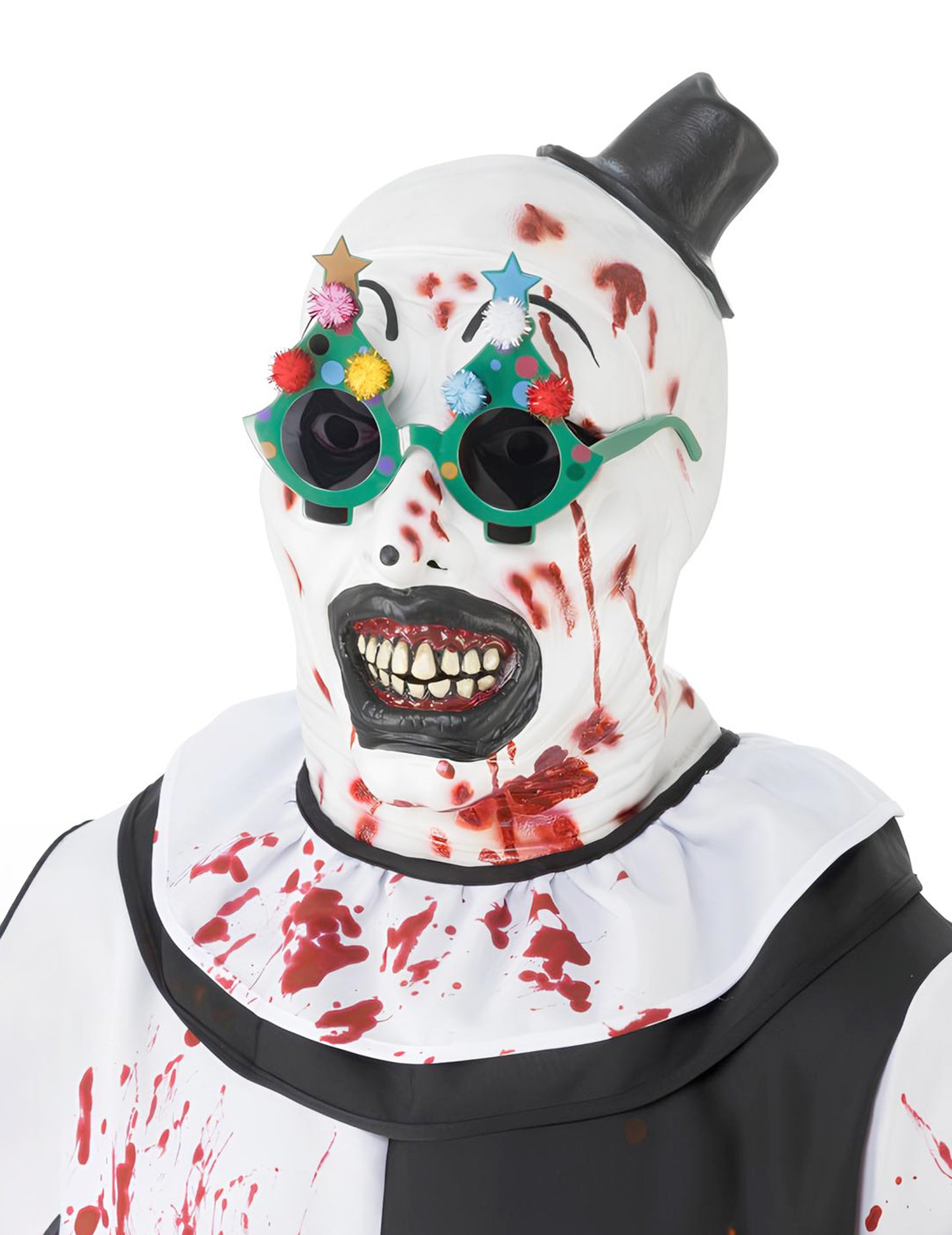 Vue portée des lunettes sapin de Noël Terrifier™ pour adulte