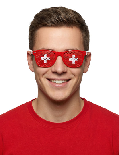 Navijaška očala z zastavo Švice za odrasle 