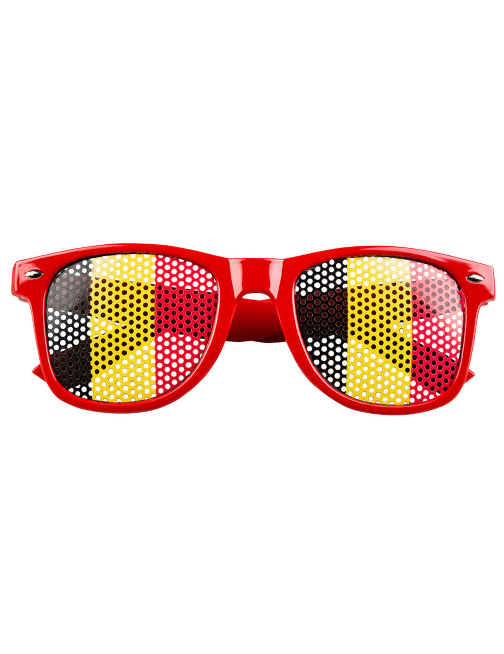 Vue de face des lunettes supporter Belgique