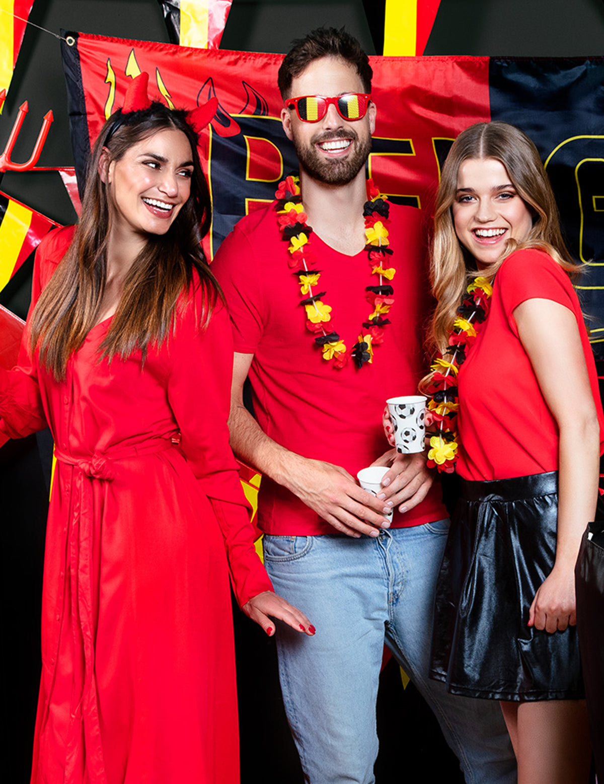 Mise en situation des lunettes supporter Belgique