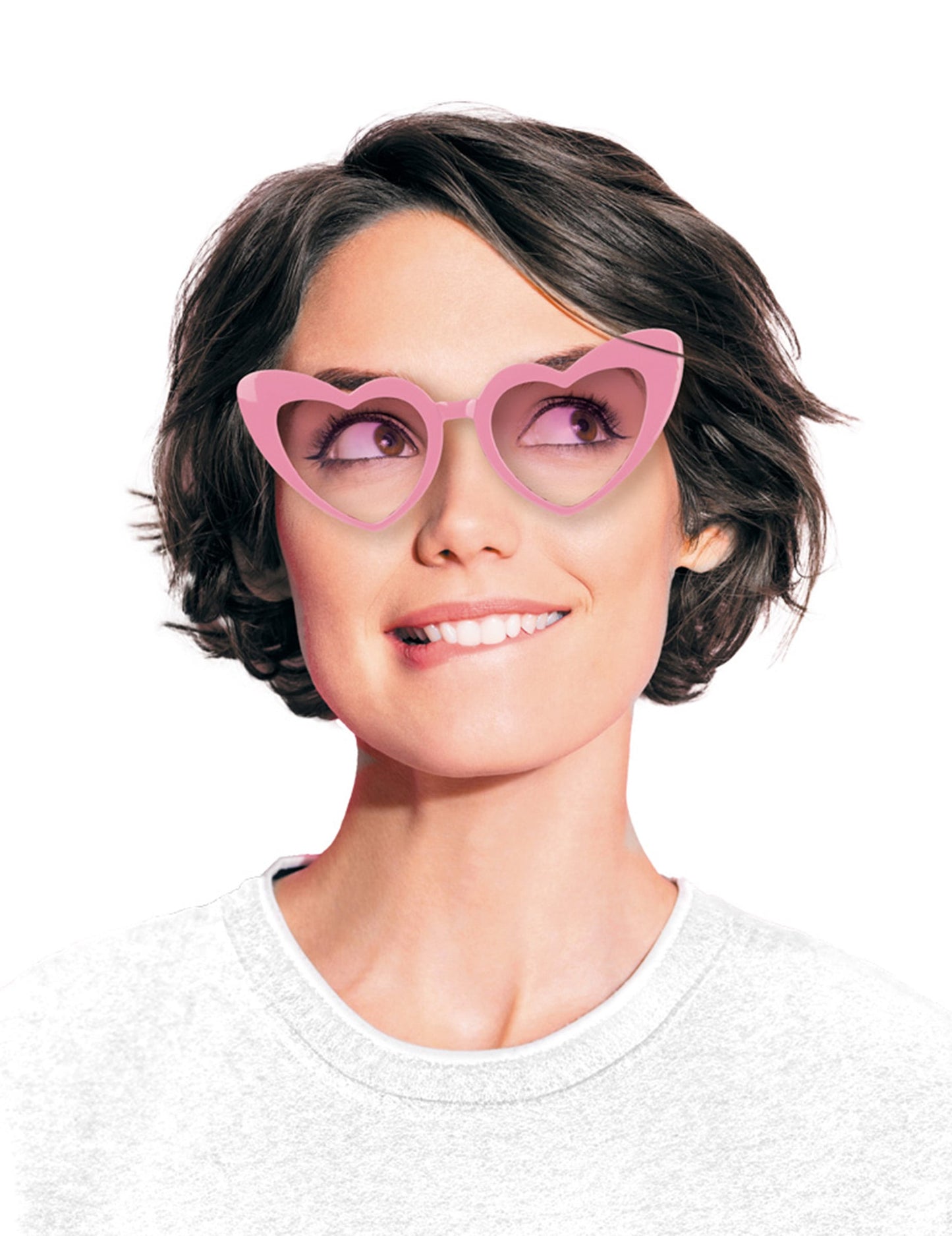 Lunettes vintage coeur pour adulte rose