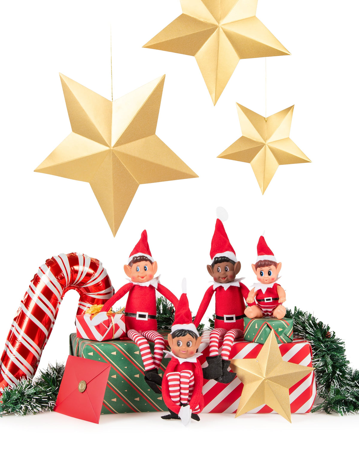 Mise en scène de Noël du lutin farceur Elfie pour garçon