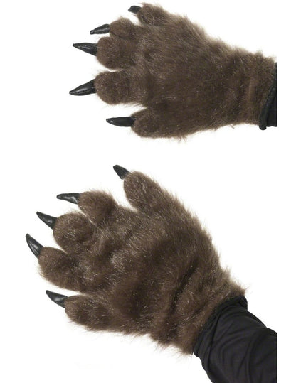 Vue de la paume avec coussinets rouges des gants mains de monstre Halloween