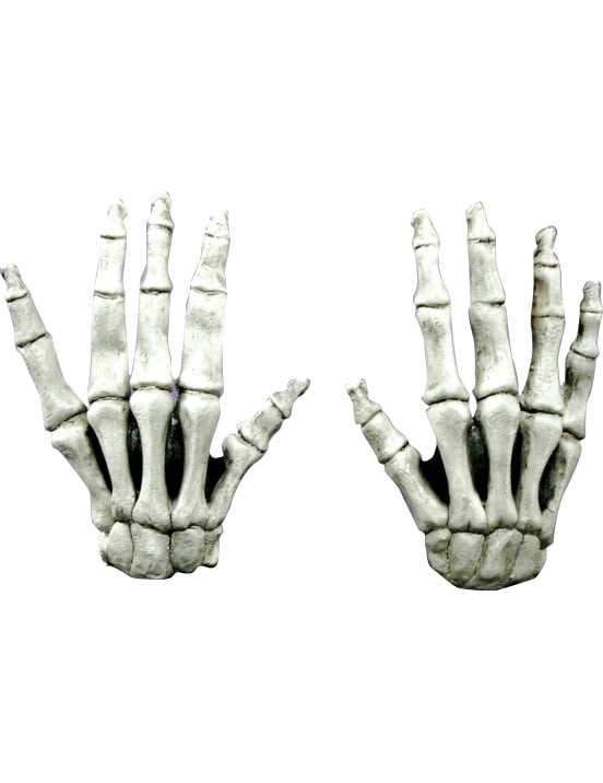 Gants courts squelette pour adulte blanc et noir