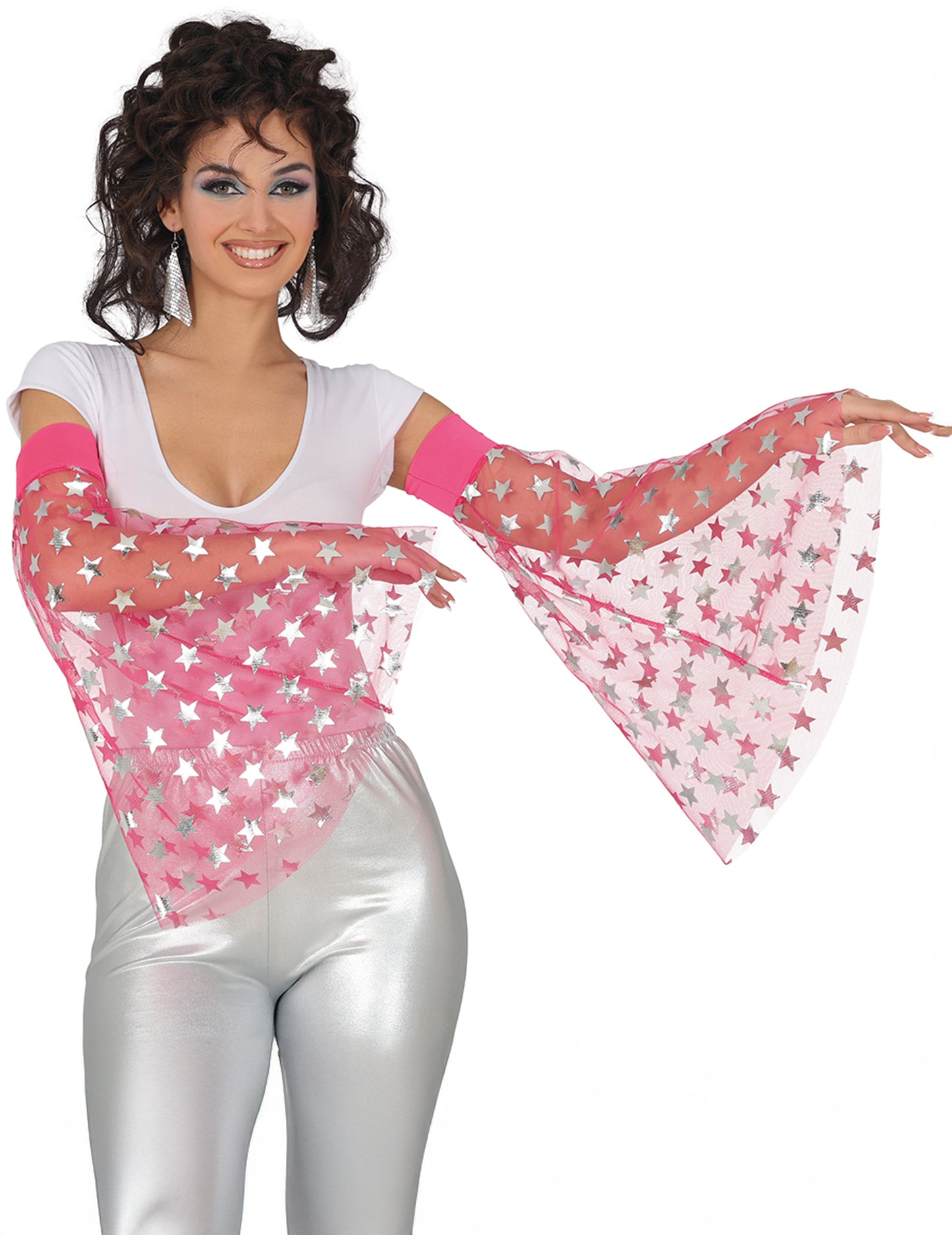 Disco manšete z roza zvezdami 