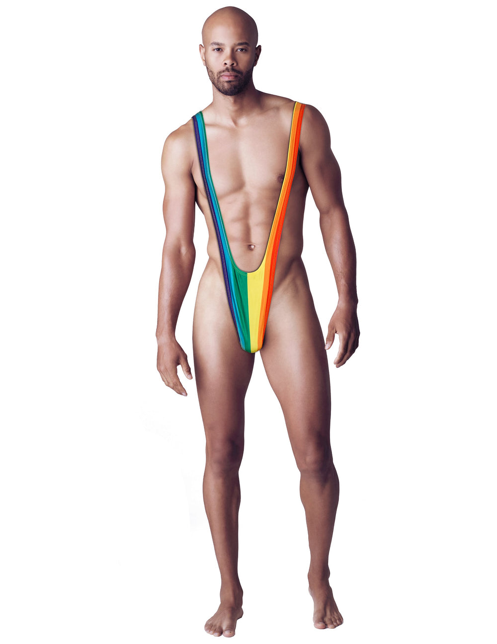 Mankini arc en ciel pour adulte multicolore