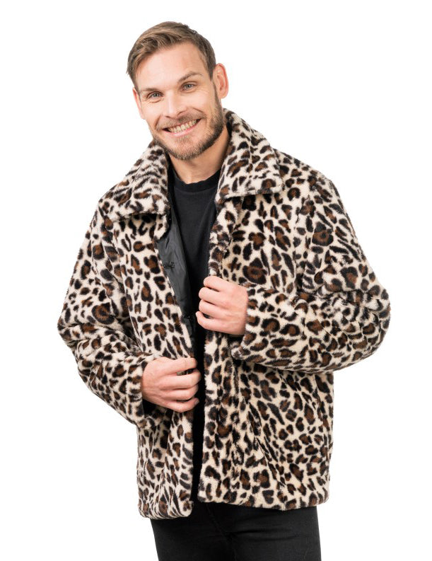 Odrasli leopard lažni krzneni plašč