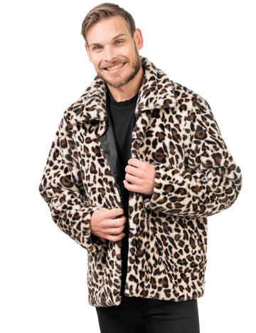 Odrasli leopard lažni krzneni plašč