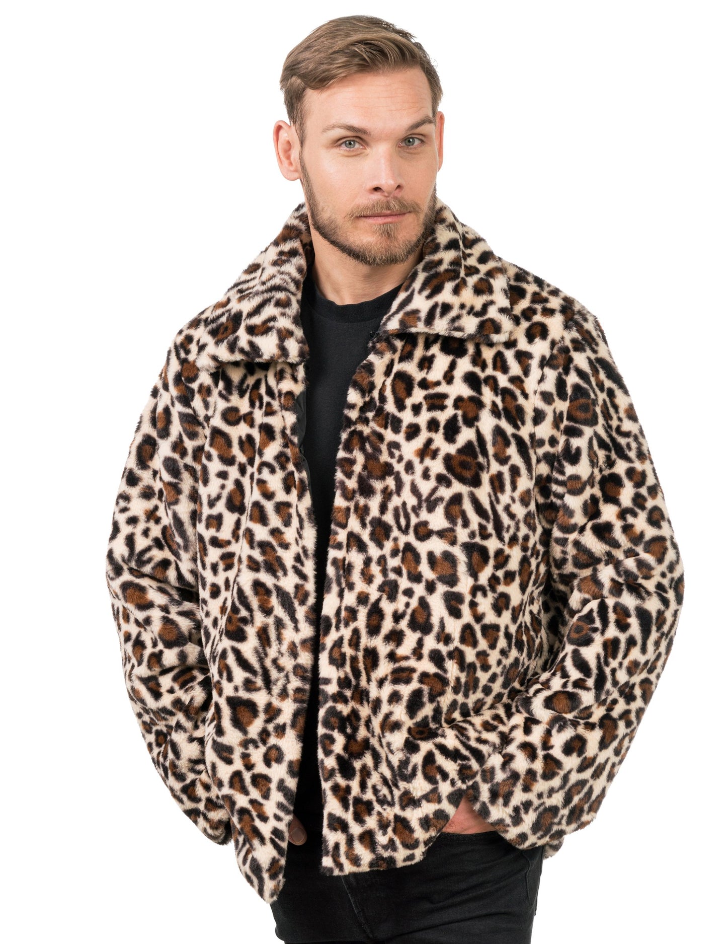 Odrasli leopard lažni krzneni plašč