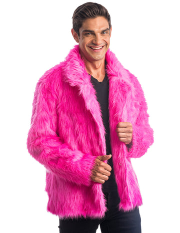 Odrasli roza faux krzneni plašč