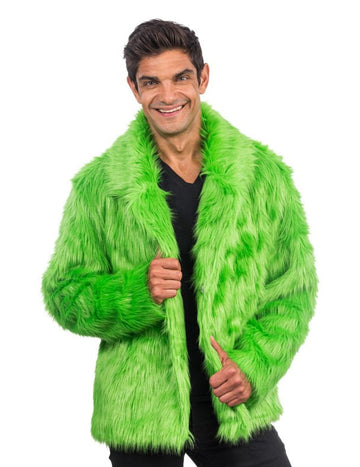 Odrasli zeleni faux krzneni plašč
