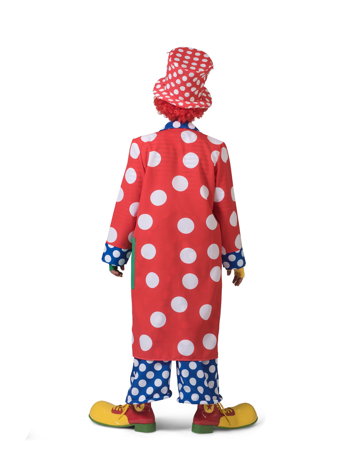 Vue de dos du manteau clown à pois pour homme