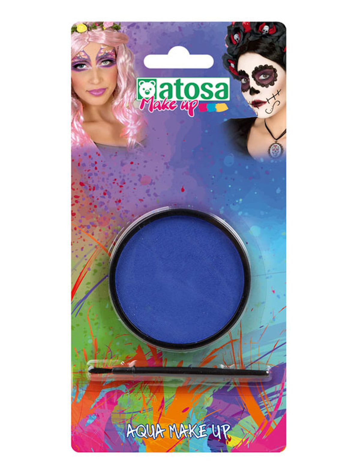 Maquillage à l'eau bleu pour adulte avec pinceau