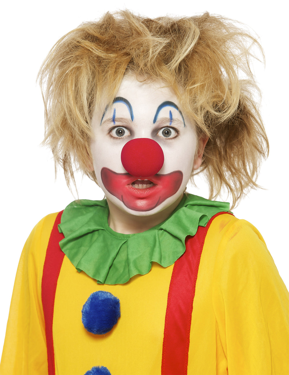 Portrait de face du maquillage crayons de clown pour enfant