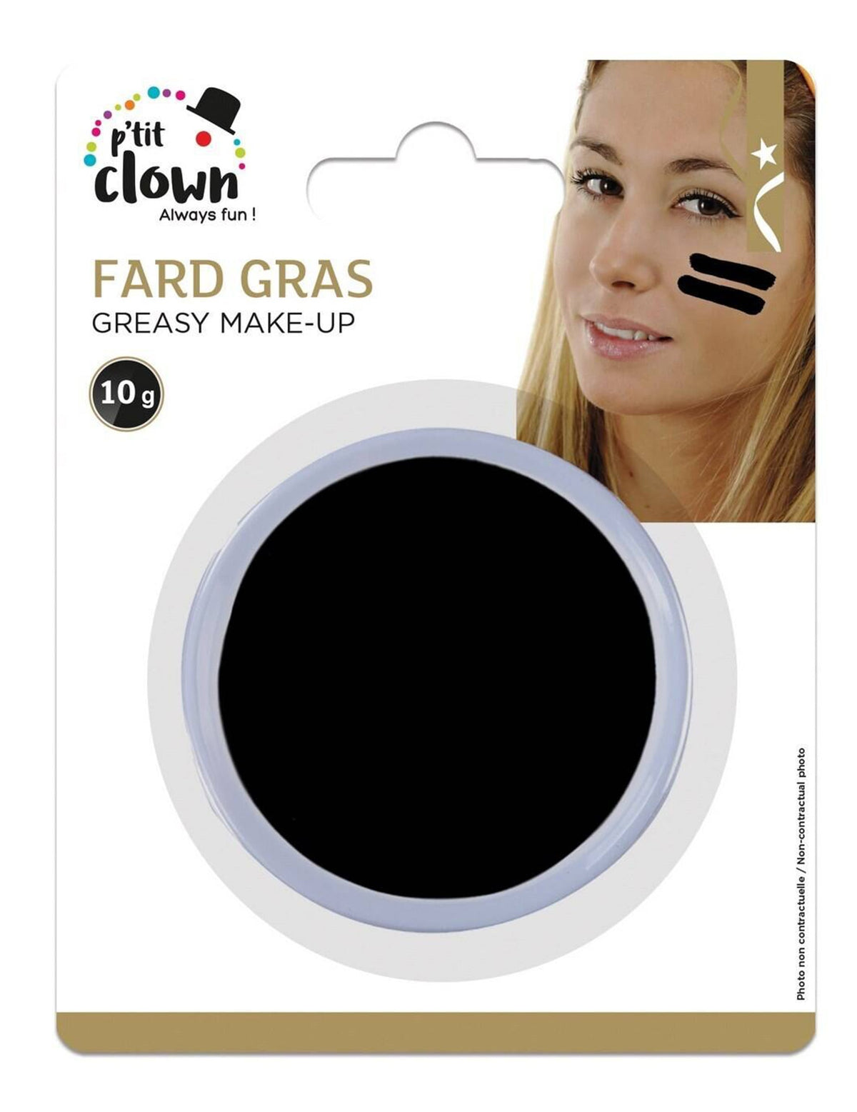 Vue du packaging du maquillage fard gras pour adulte noir